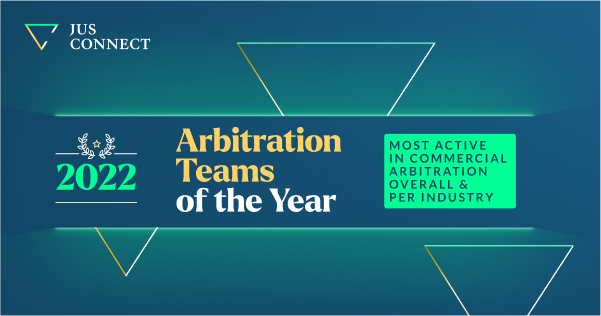 Jus Connect Rankings #2 – Most Active Arbitration Teams in Commercial Arbitration Overall & per Industry